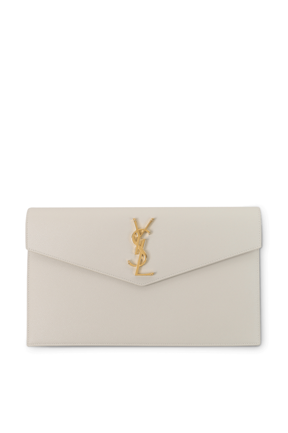 Uptown Pouch in Soft Cream Grained Leather SAINT LAURENT