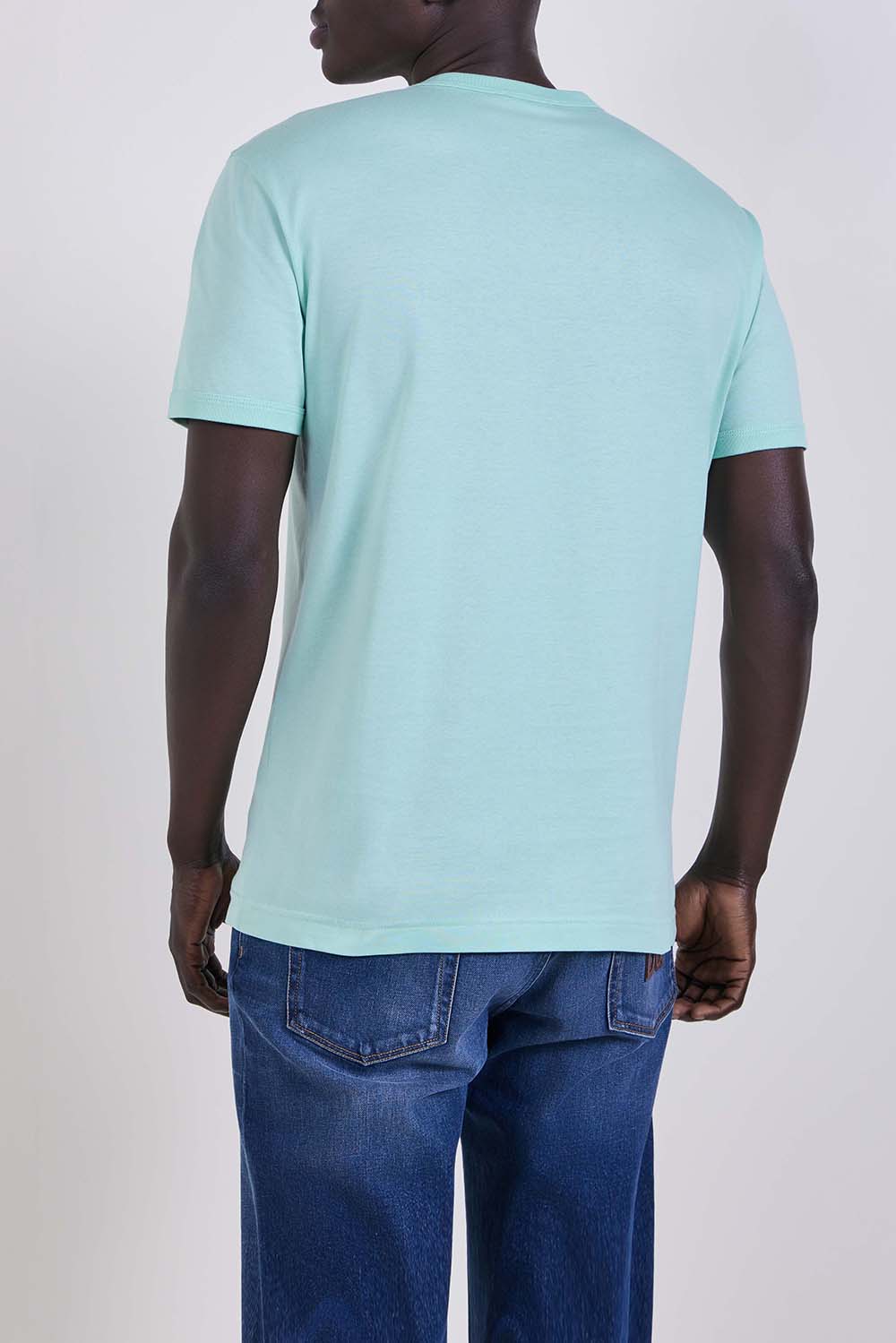 תמונת דוגמן אחורית של חולצת טי בגזרה ישרה