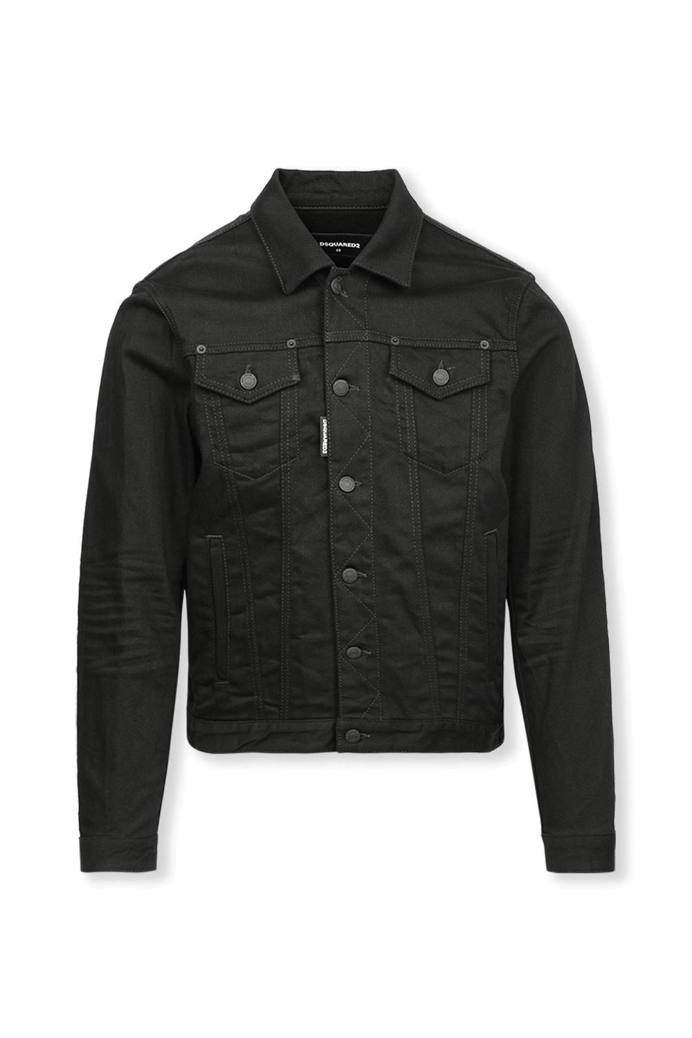 Icon Black Denim Jacket in Black Factory 54