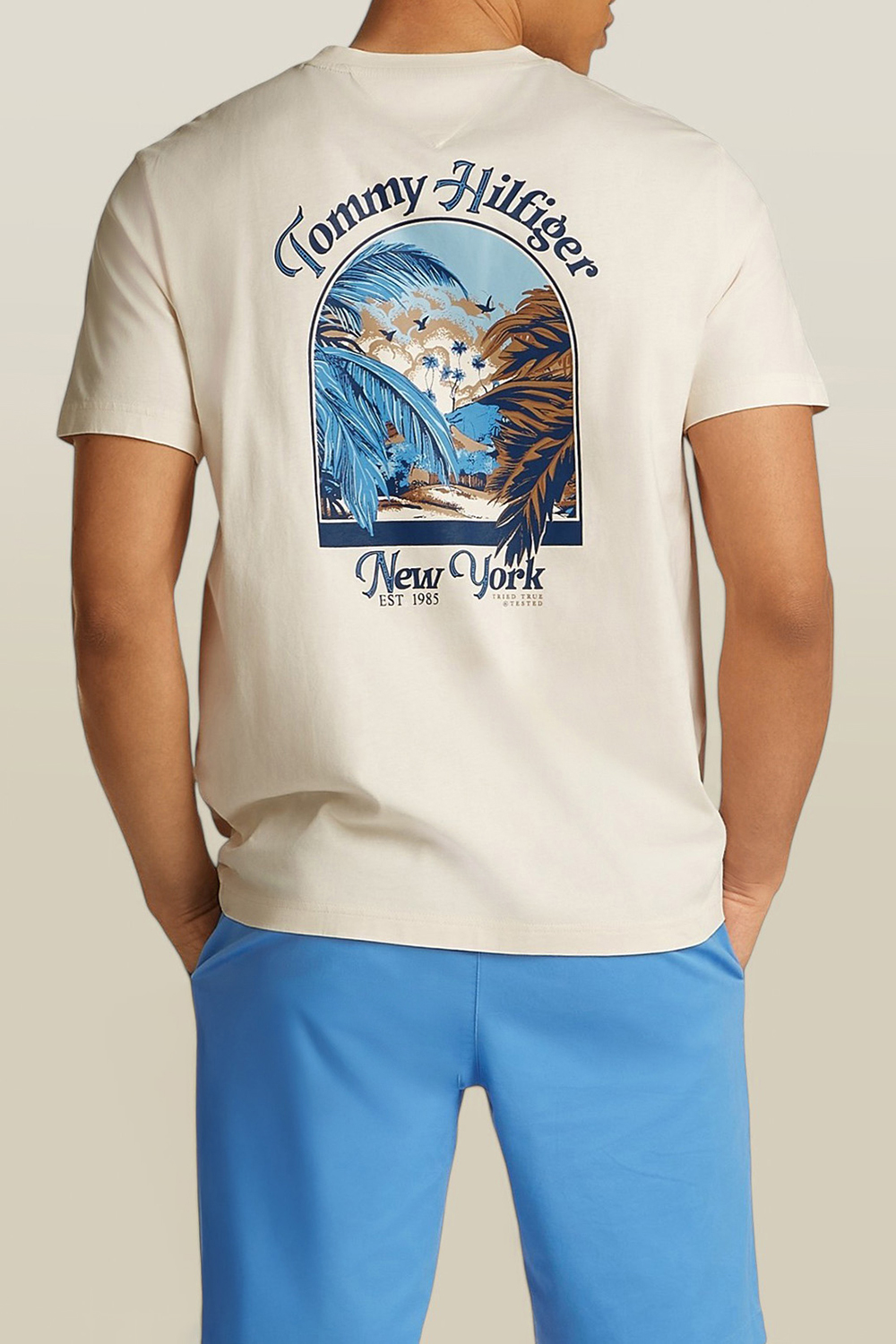 תמונת דוגמן אחורית של חולצת טי