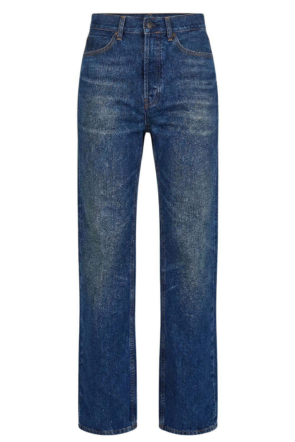 תמונה קידמית של מכנסי ג'ינס בגזרה ישרה