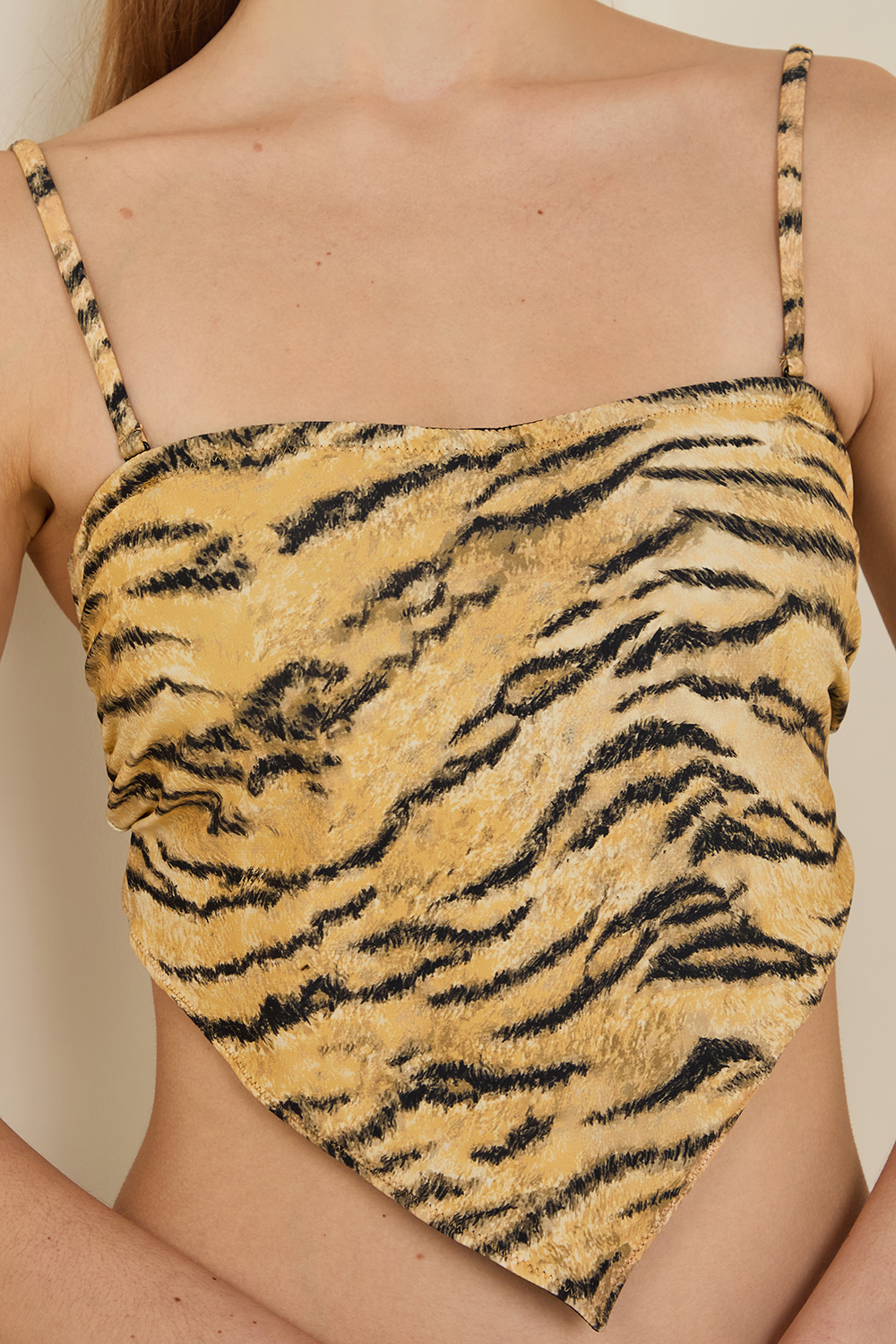 תמונת תקריב דוגמן של חזיית ביקיני