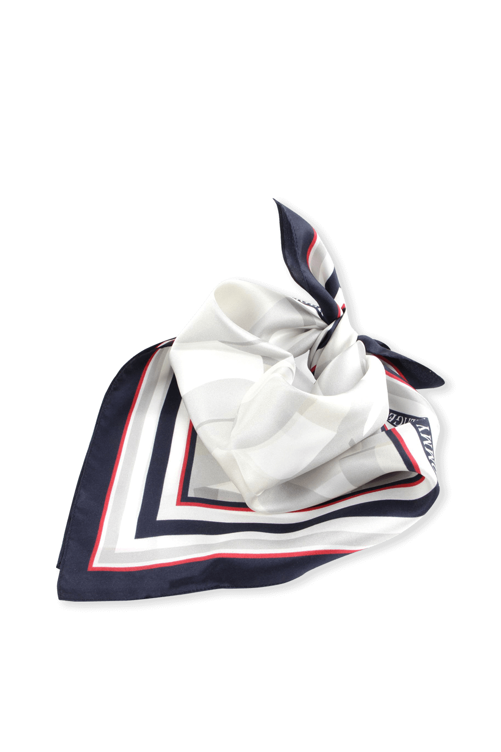 Stripes Logo Silk Scarf in White image number null TOMMY HILFIGER