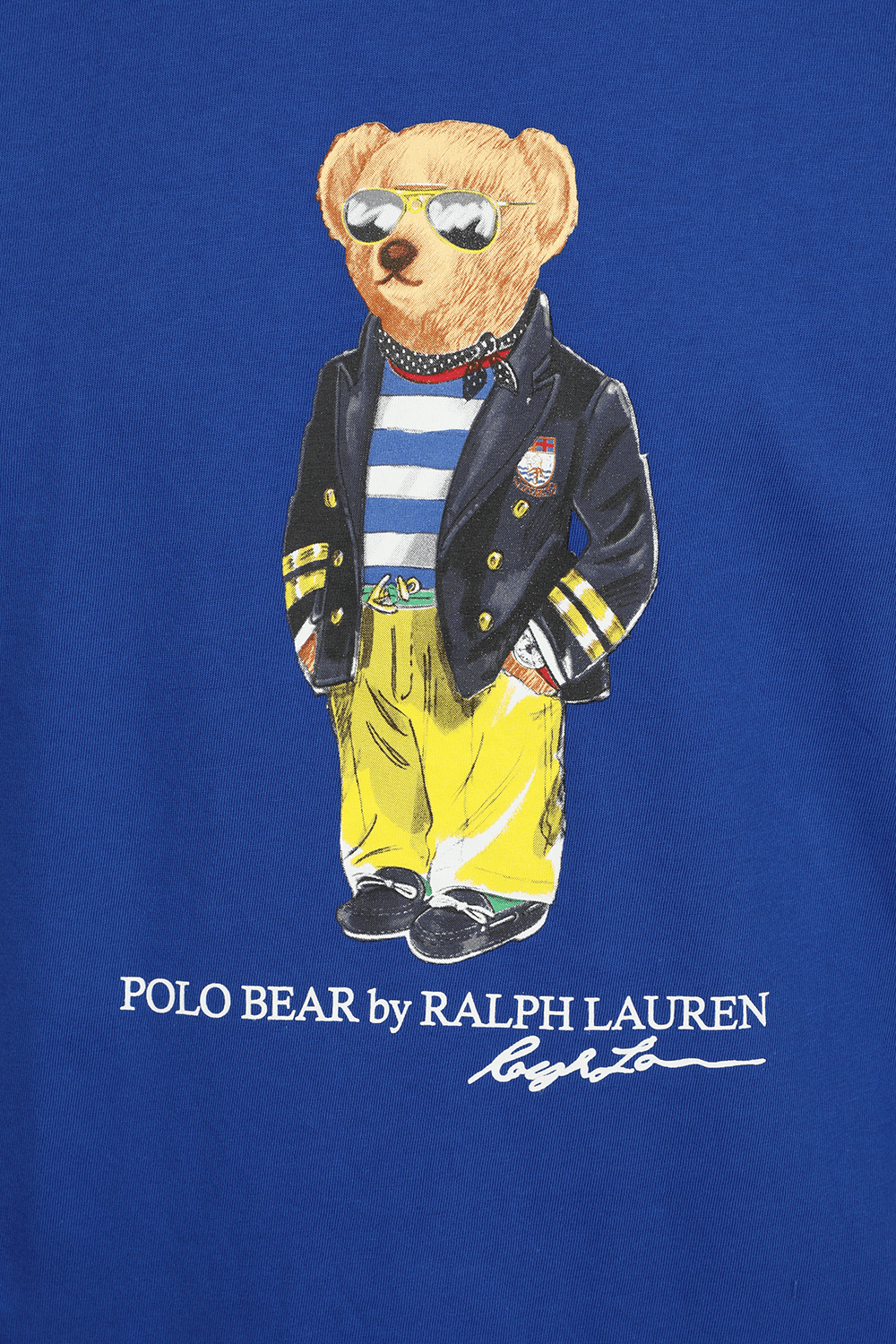 Custom Slim Polo Bear Tee in Blue POLO RALPH LAUREN