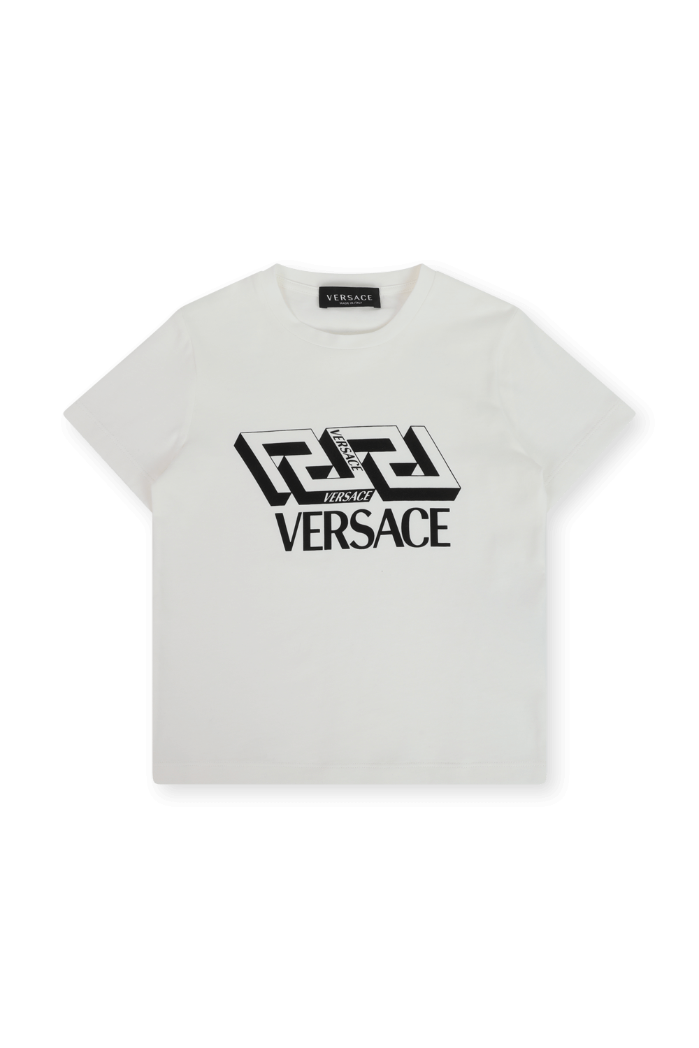 גילאי 4-6 חולצת טי לבנה עם לוגו VERSACE KIDS