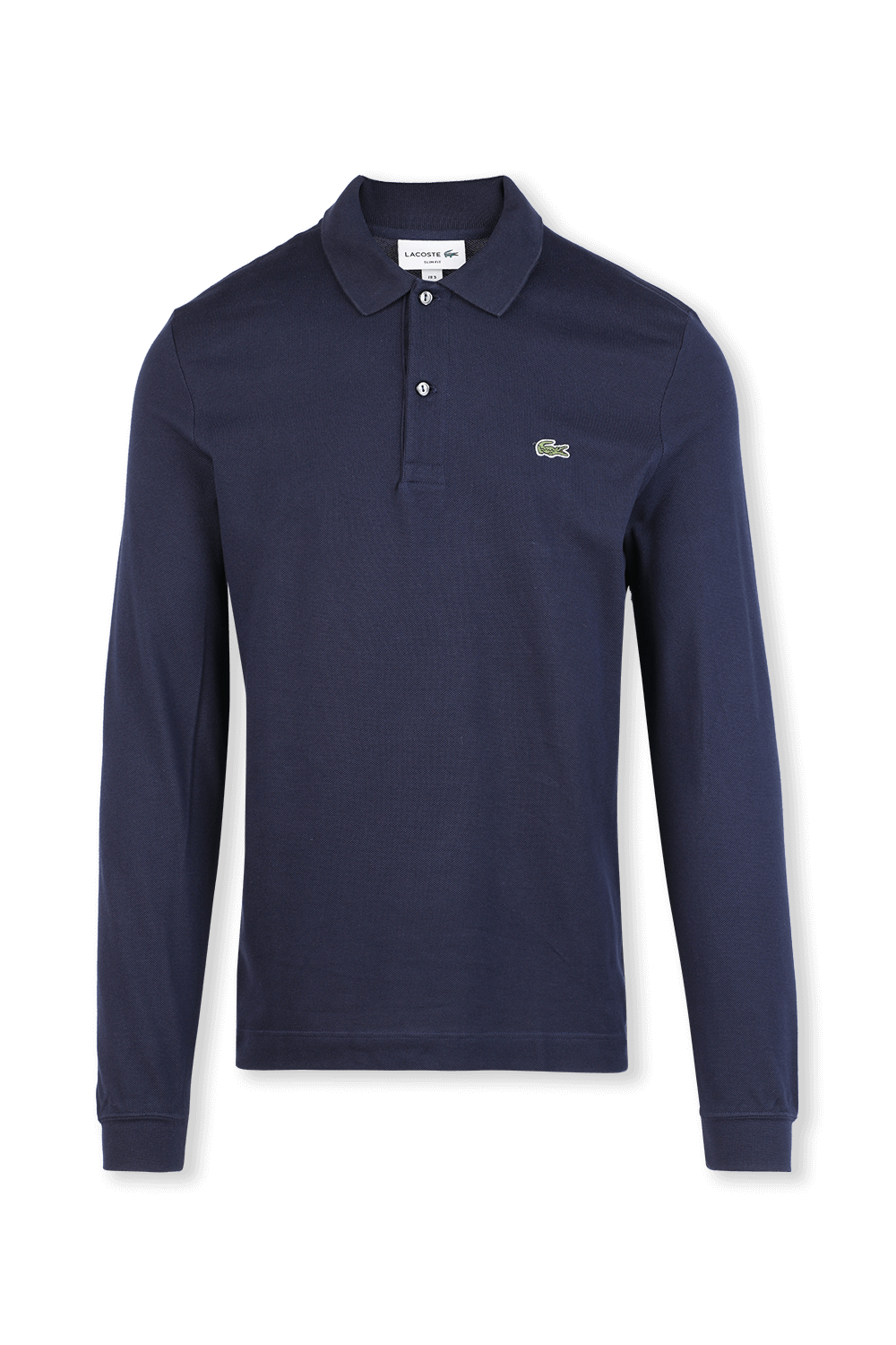 תמונה קידמית של חולצת פולו ארוכה בגוון כחול נייבי מכותנה