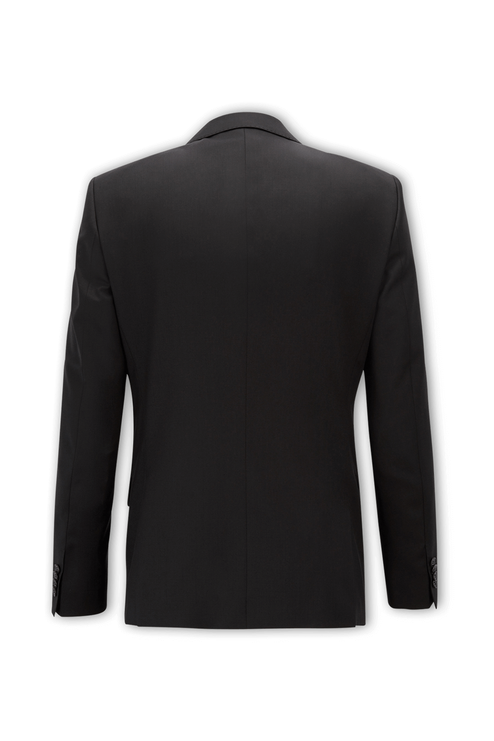 תמונה אחורית של Black Slim Fit Jacket in Virgin Wool