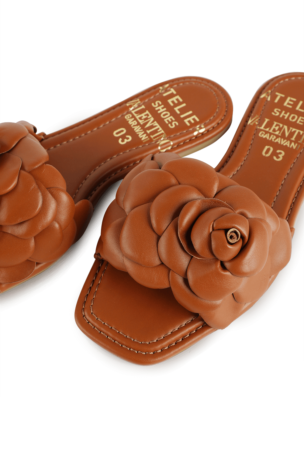 Atelier Shoes 03 Rose Edition Sliders in Brown VALENTINO GARAVANI