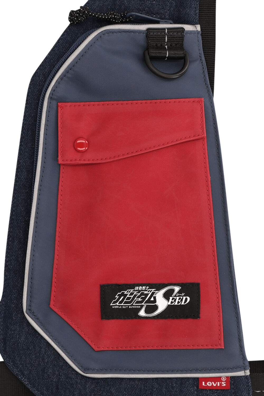 תמונת תקריב של ליוויס X גנדאם תיק פאוץ'