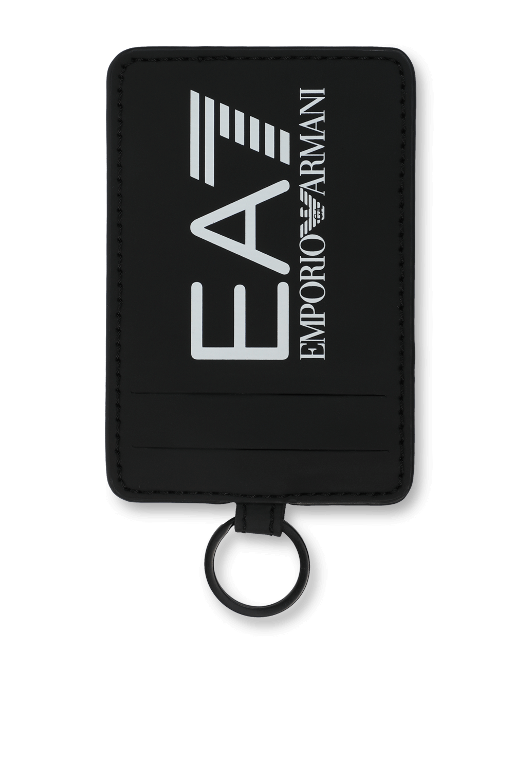 תמונת תקריב של מחזיק כרטיסים וכייס איירפודס עם לוגו