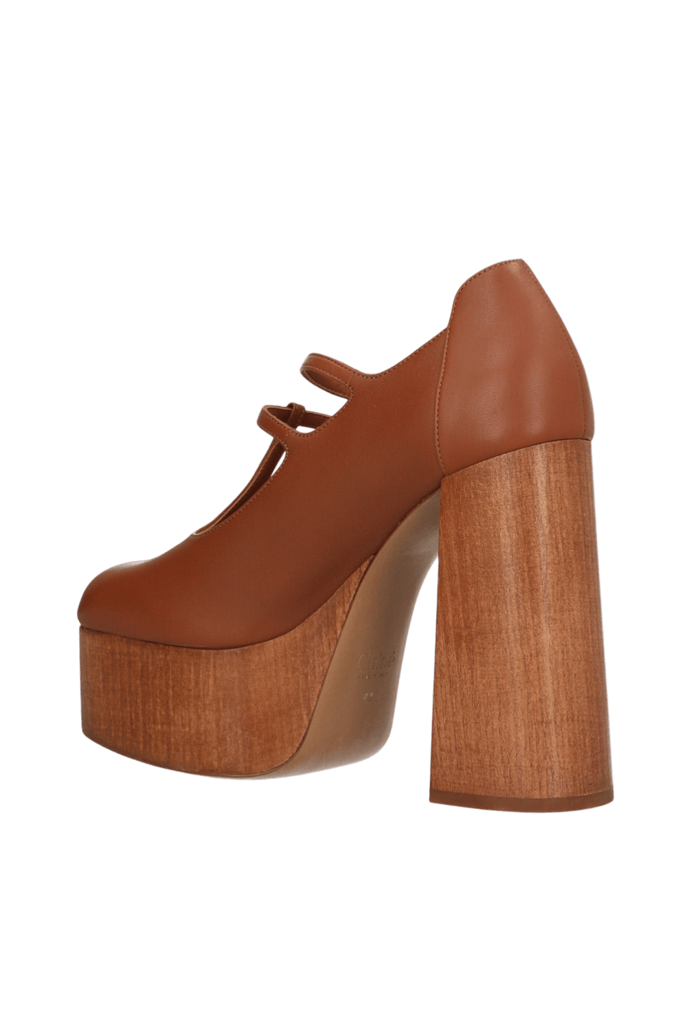 תמונה אחורית של נעלי עקב פלטפורמה