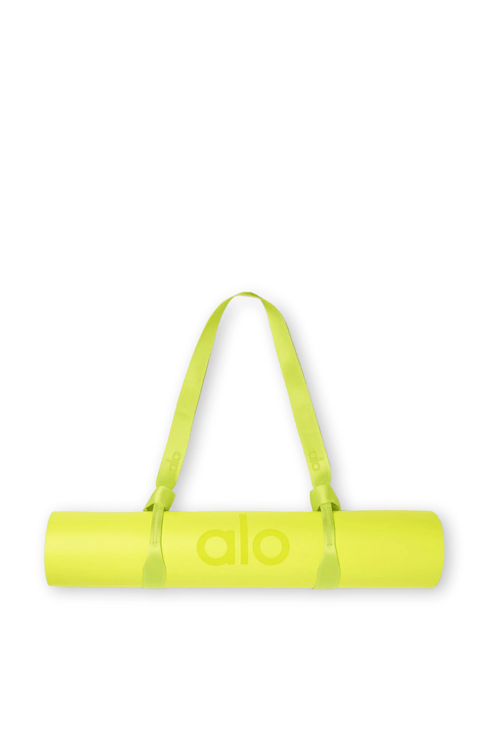 תמונת תקריב של רצועת יוגה בצהוב ניאון