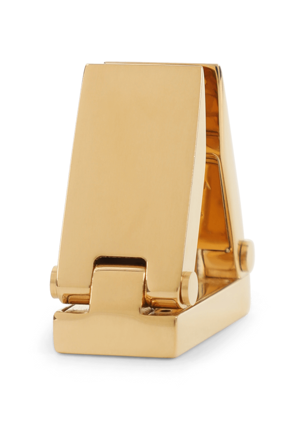 תמונה אחורית של עגילי משולש בגוון זהב