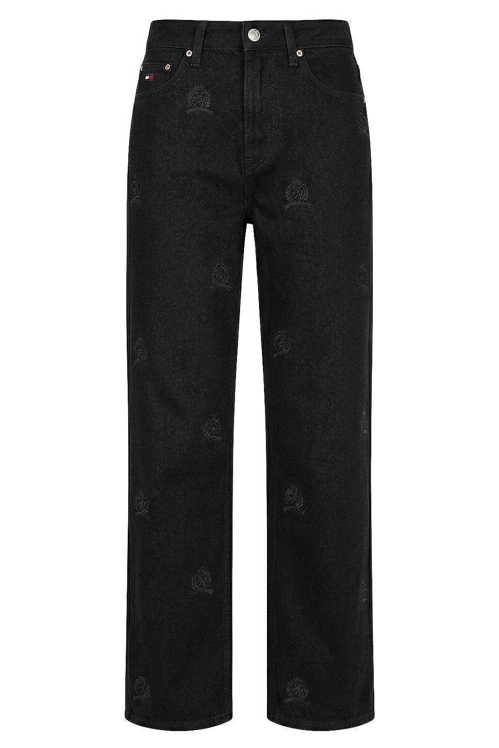 תמונה קידמית של מכנסי ג'ינס בגזרת סלים