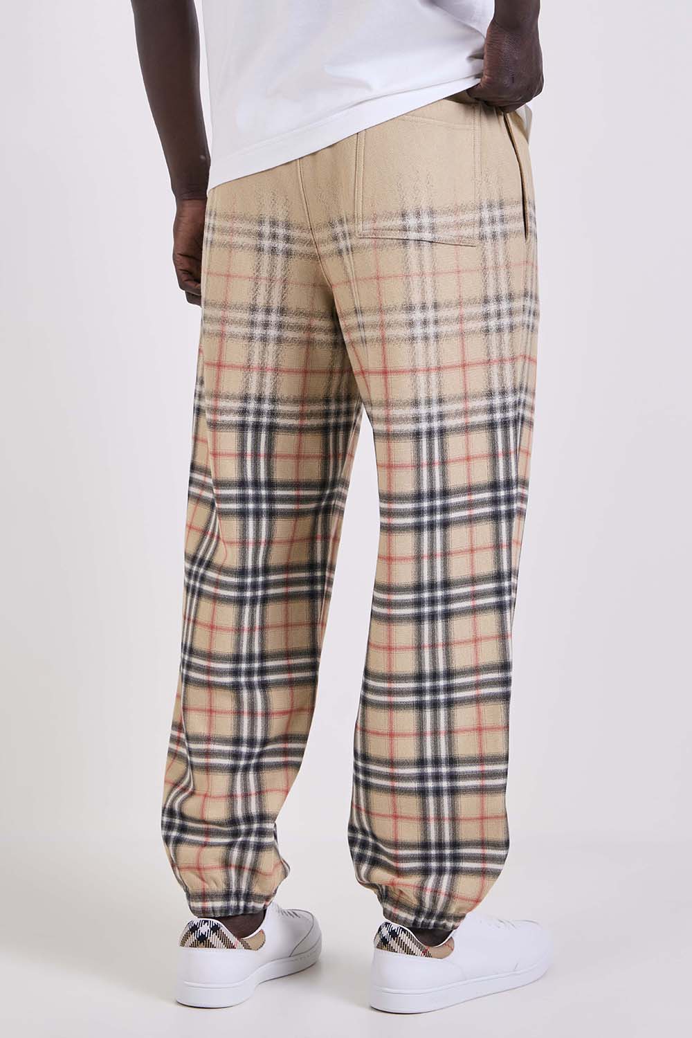 תמונת דוגמן אחורית של מכנסי ג'וגר בגזרה רחבה