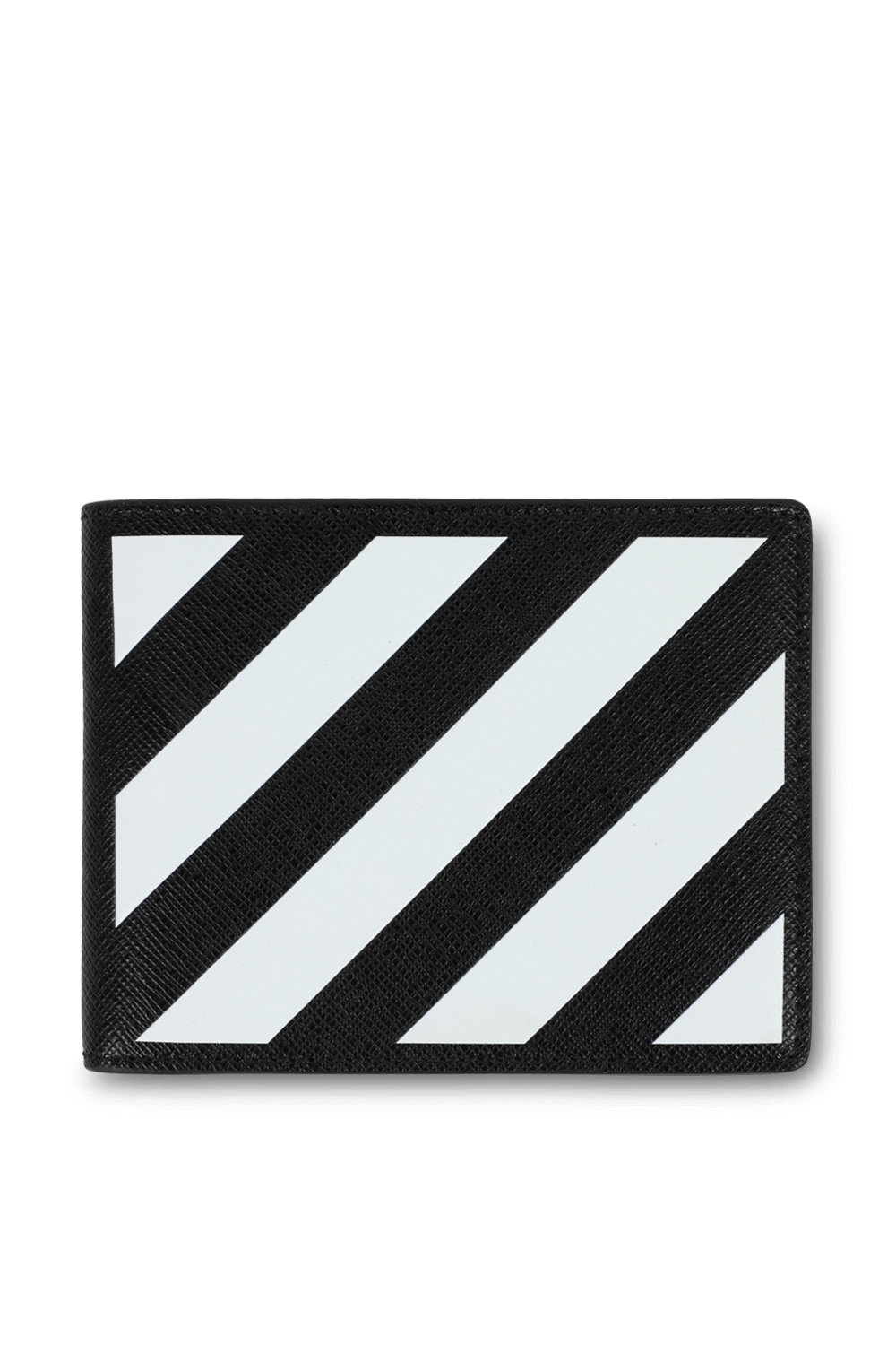 ארנק מתקפל שחור ולבן עם לוגו OFF WHITE