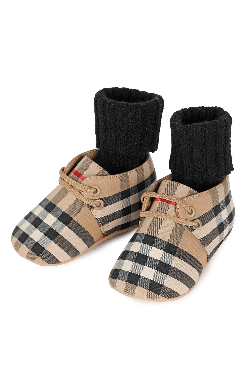 מידות 15-19 נעלי תינוקות בהדפס אייקוני עם גרביים BURBERRY