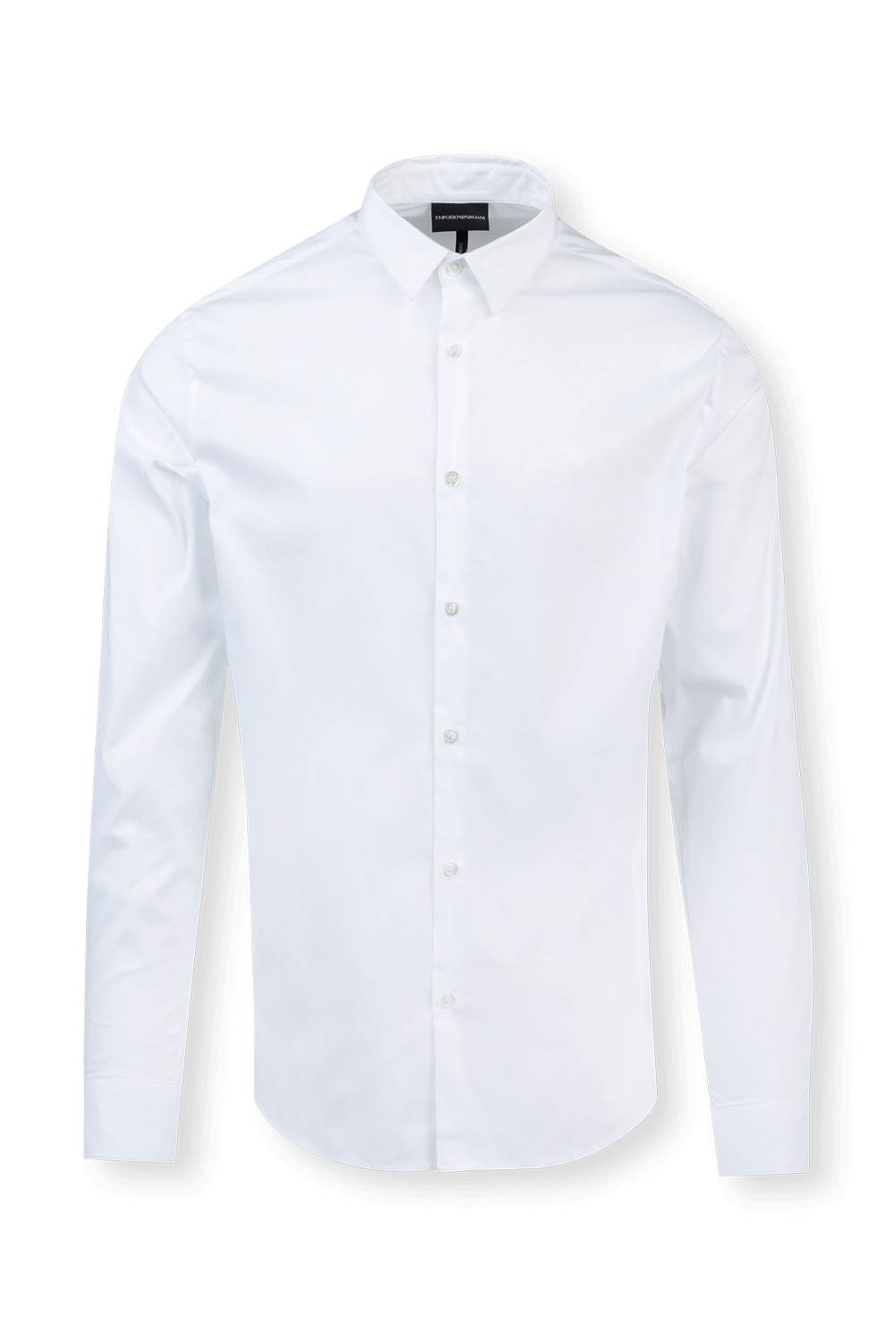 חולצה מכופתרת לבנה עם שרוולים ארוכים EMPORIO ARMANI