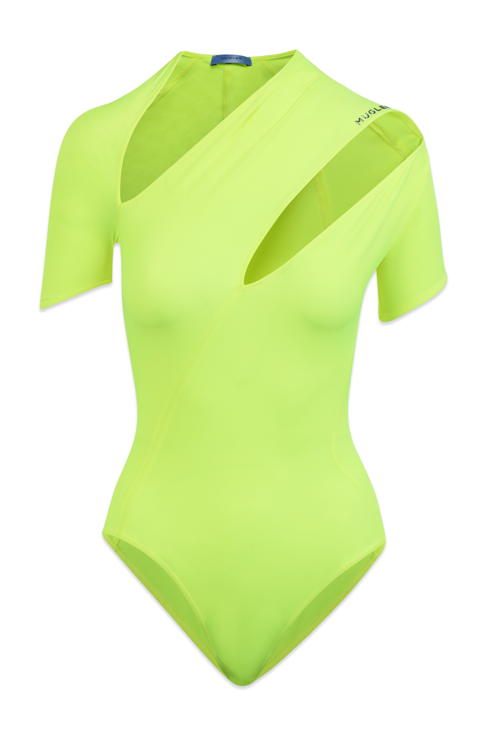 בגד גוף עם פתחי קאטאאוט בצבע ירוק ניאון MUGLER