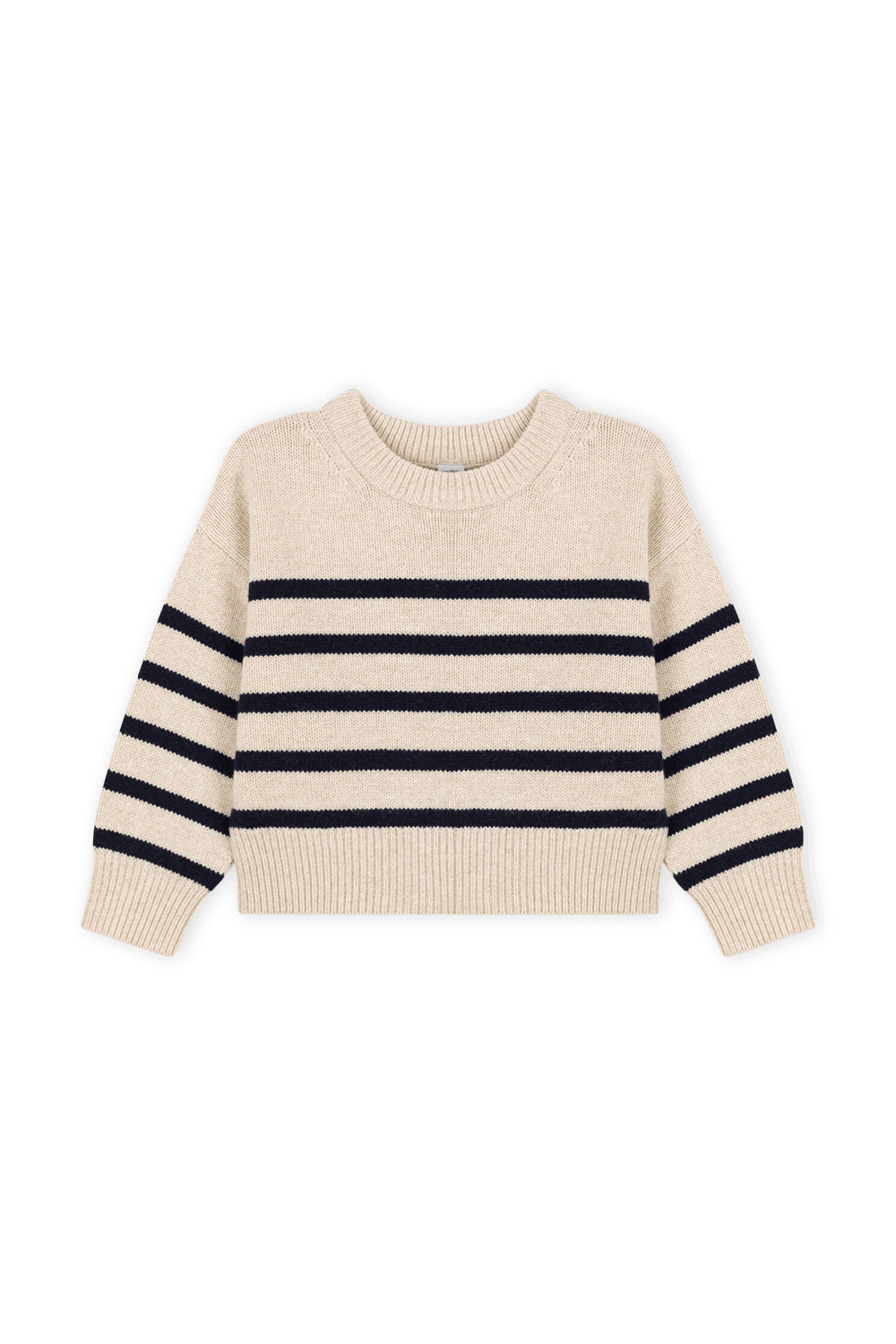 תמונה קידמית של סוודר פסים מצמר וכותנה - גילאי 6-12