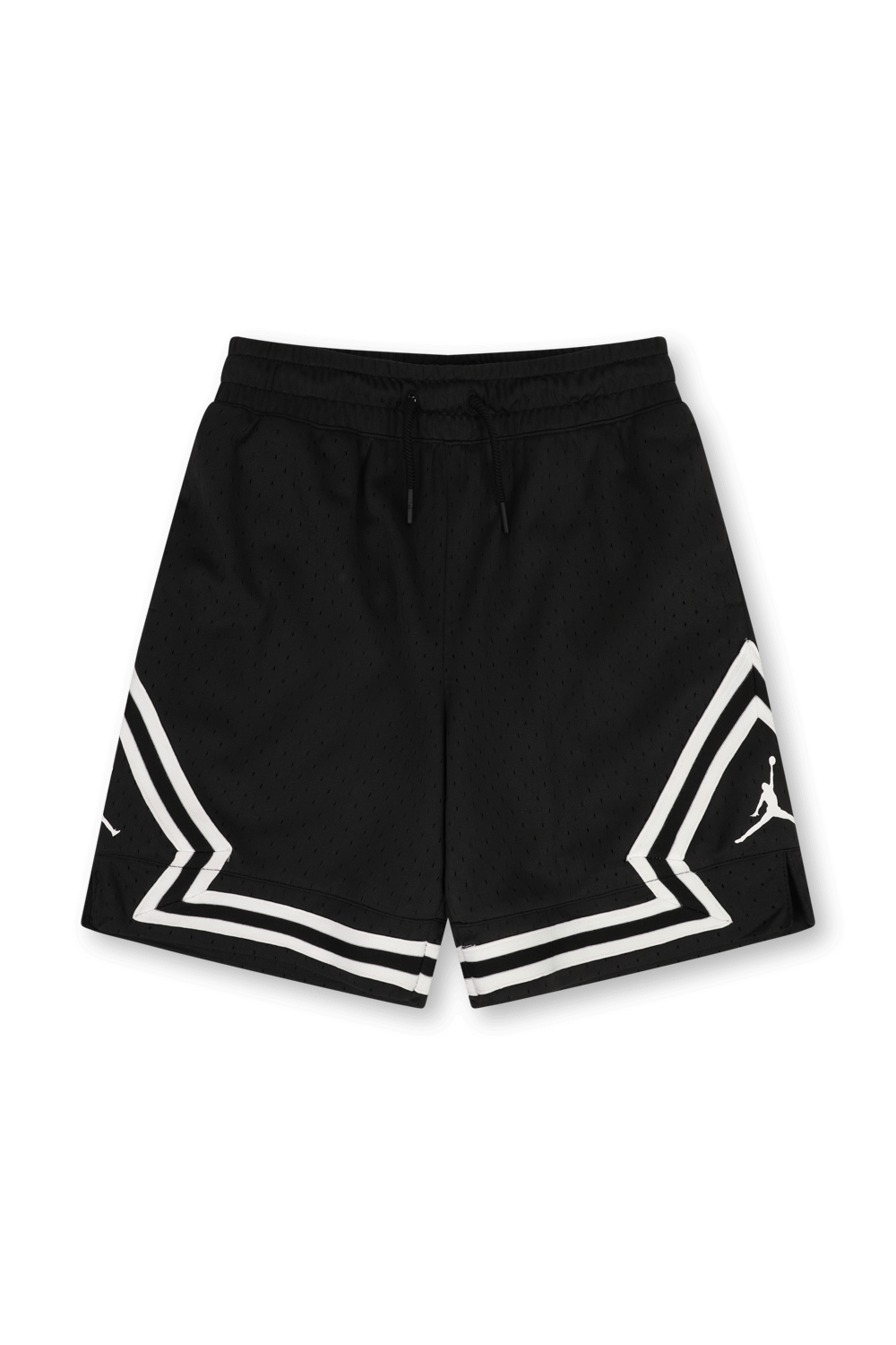 תמונה קידמית של גילאי 8-16 מכנסיים קצרים בשחור ולבן עם לוגו