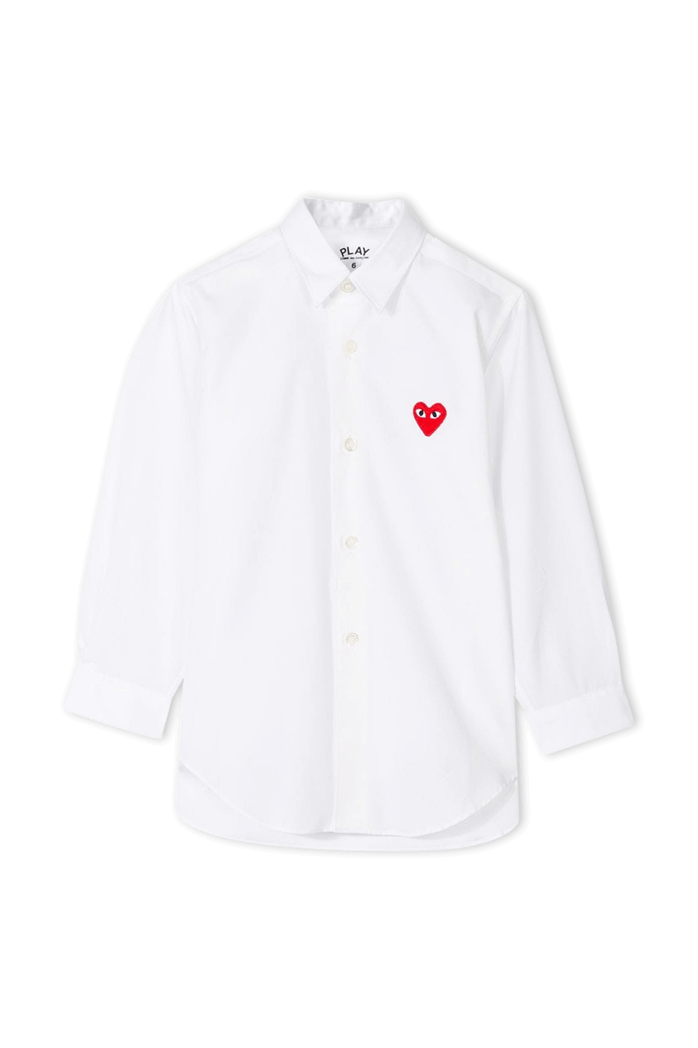גילאי 2-6 חולצת כפתורים עם לוגו לב באדום COMME des GARCONS KIDS