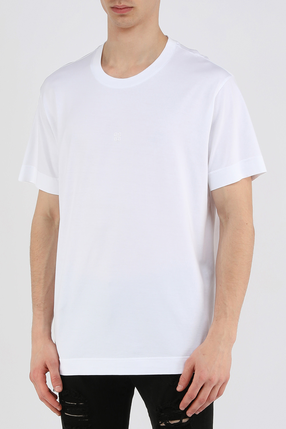 חולצת לוגו רקום לבנה GIVENCHY