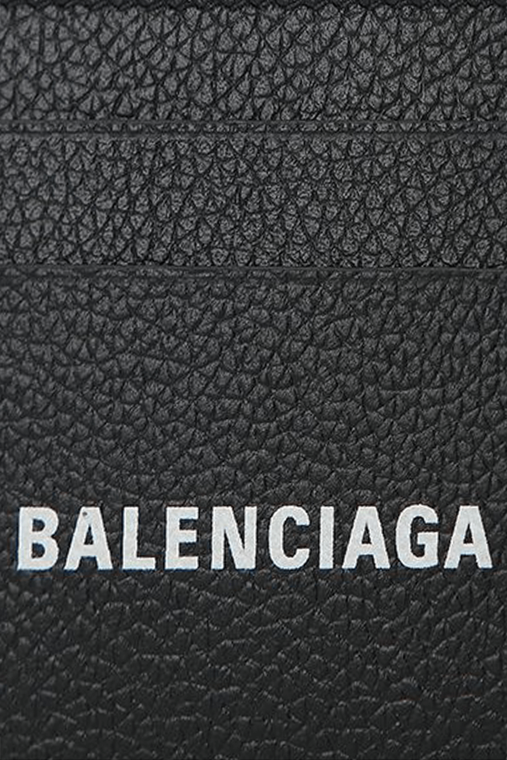 ארנק כרטיסים מעור מגורען עם לוגו BALENCIAGA