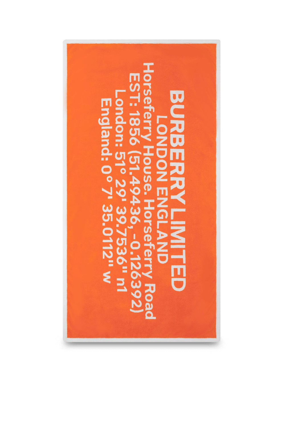 מגבת כותנה אורגנית עם הדפס לוגו BURBERRY