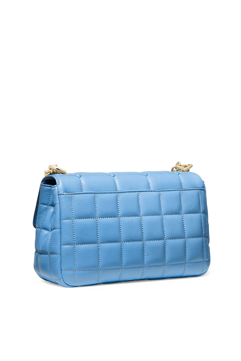 Soho LG Studded Quilted Leather Shoulder Bag in Soft Blue Factory 54