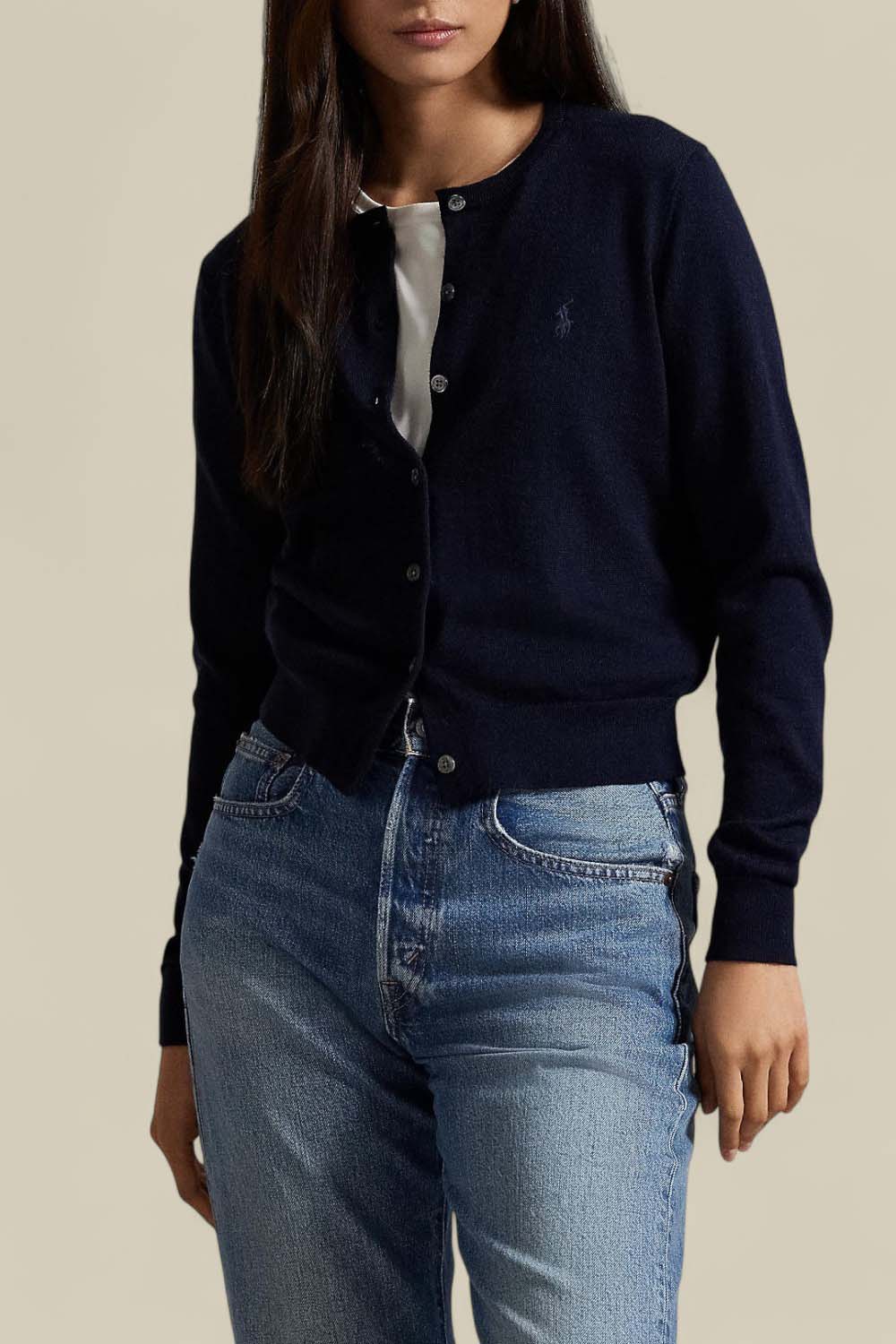 תמונת דוגמן קידמית של קרדיגן צמר