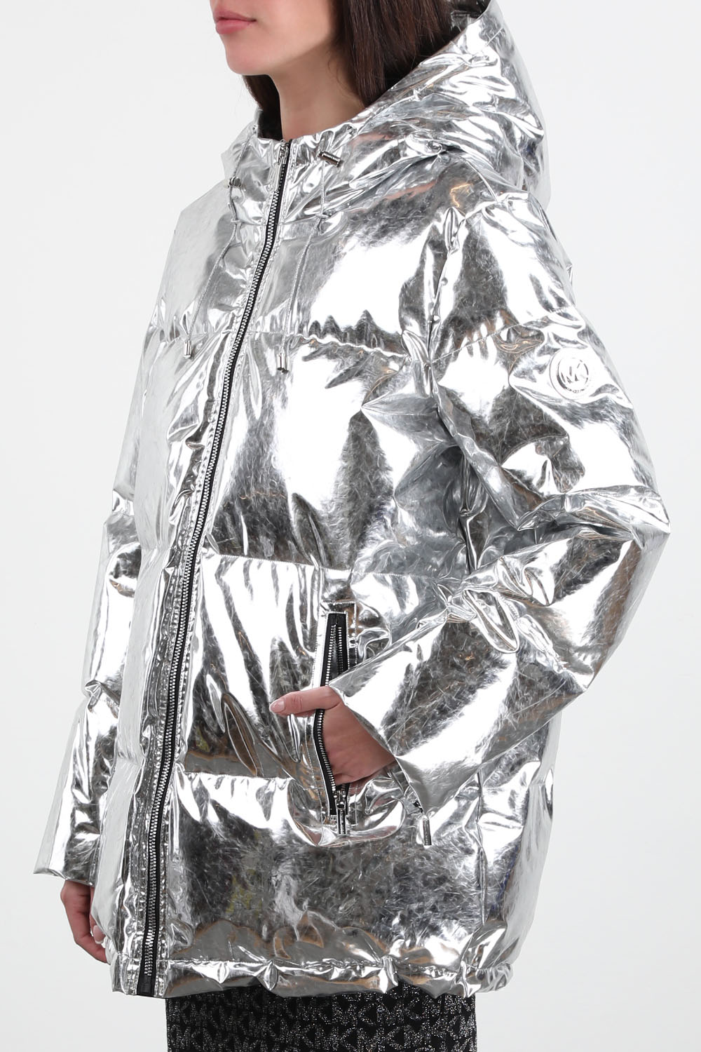 silver quilted jacket