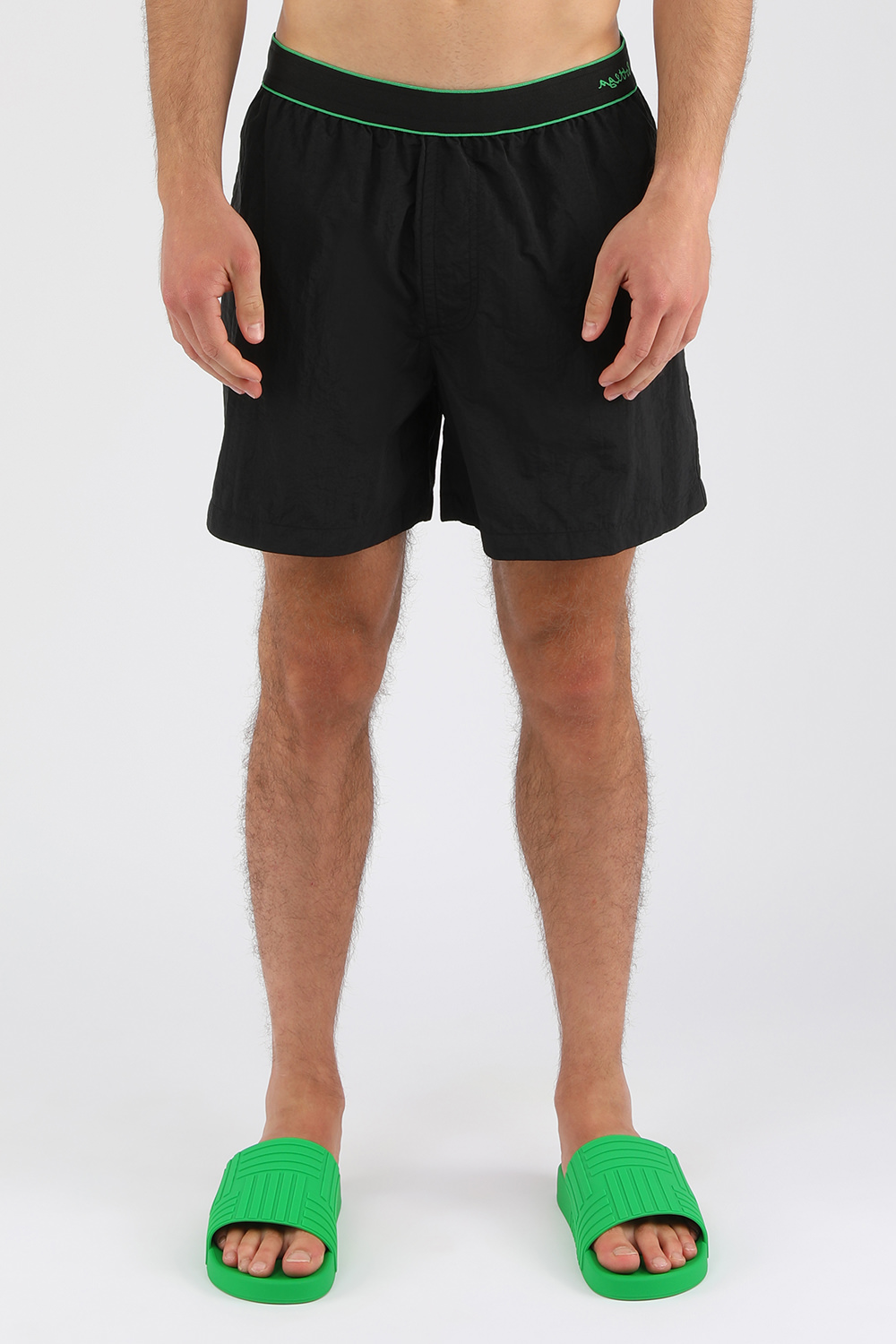 מכנסי בגד ים שחורים עם לוגו רקום BOTTEGA VENETA