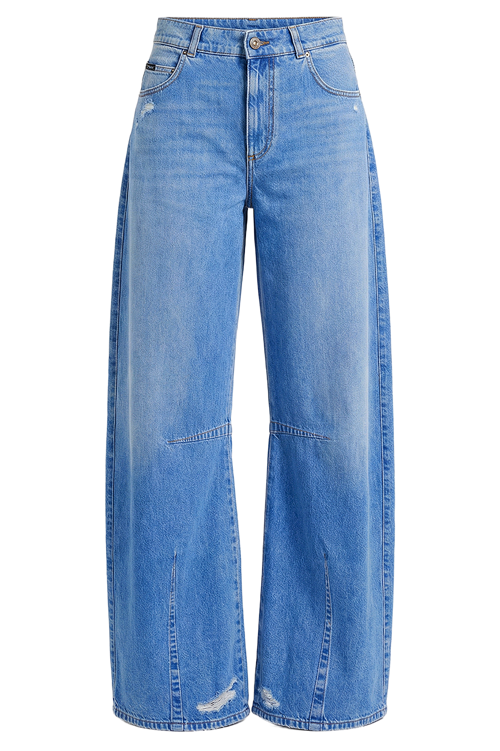 תמונה קידמית של מכנסי ג'ינס בגזרה רחבה