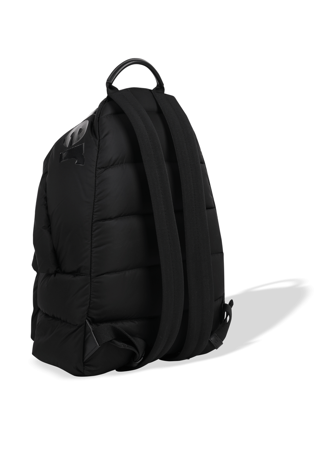 תמונה אחורית של תיק גב מרופד בגוון שחור