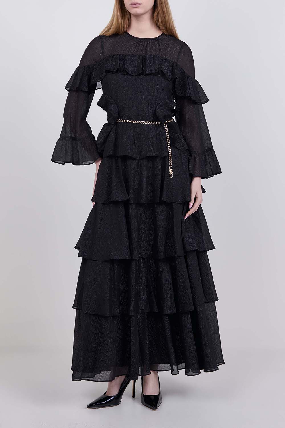 תמונת דוגמן קידמית של שמלת מקסי מלמלות