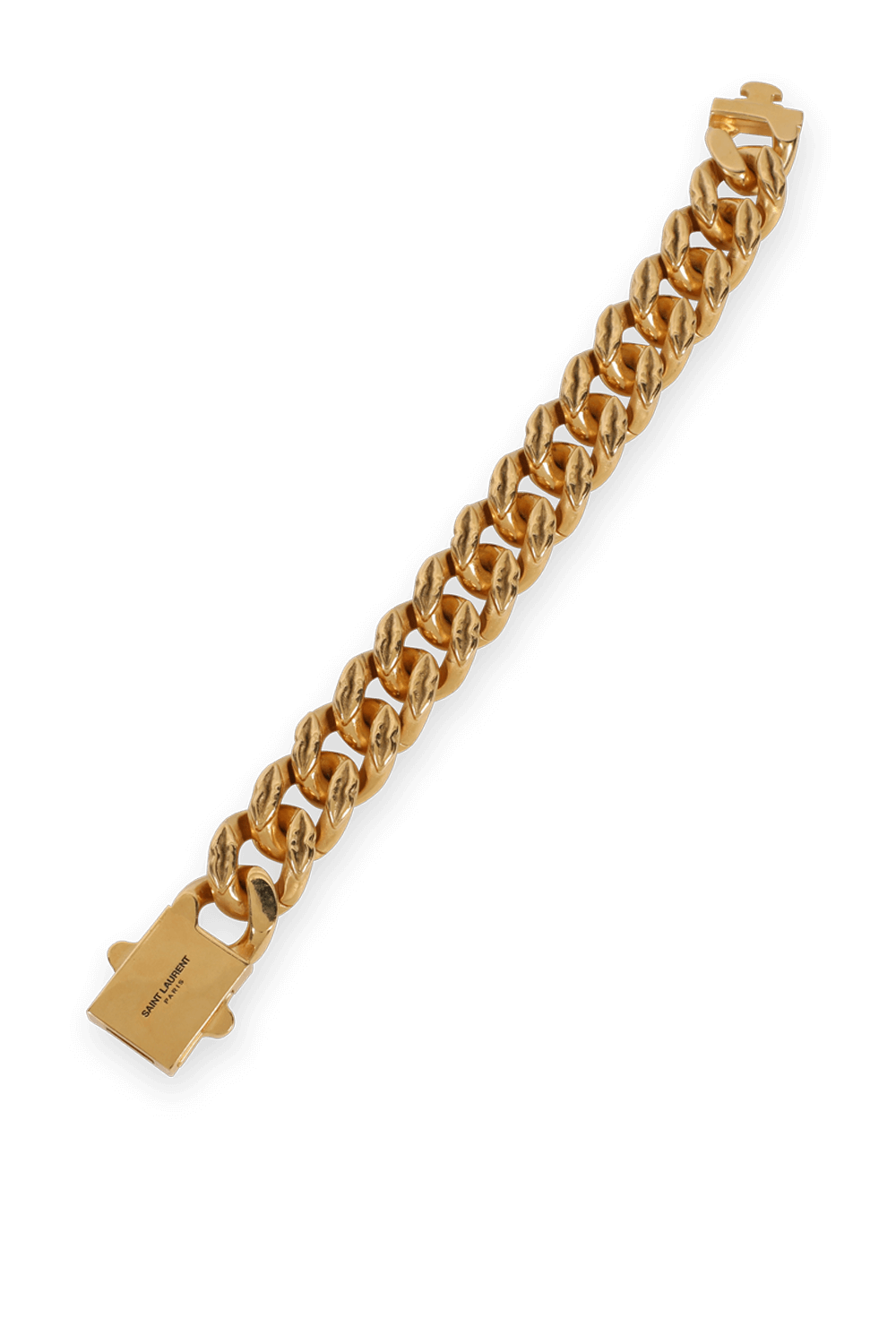 תמונת תקריב של צמיד חוליות בצבע זהב