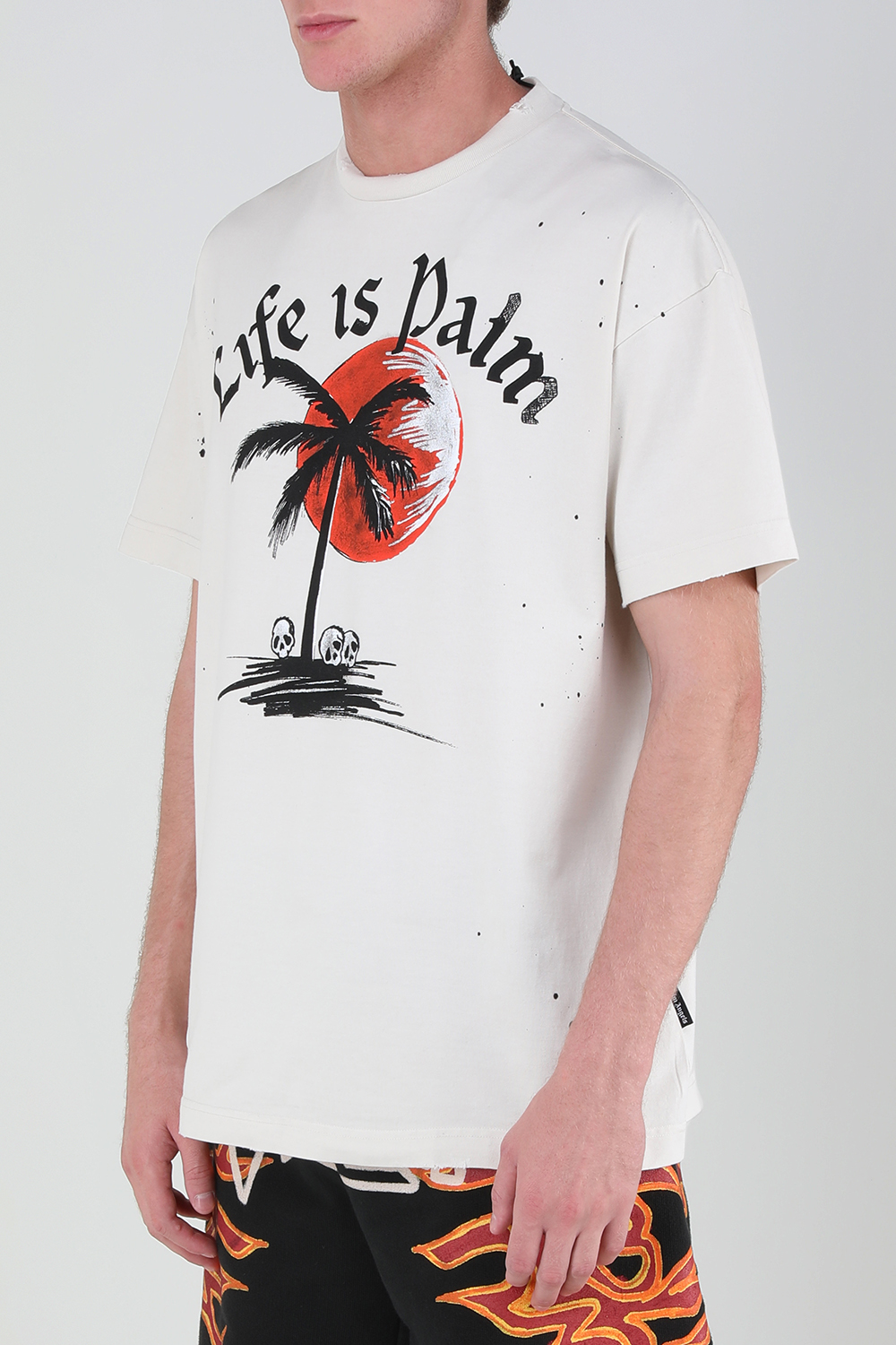 תמונת דוגמן קידמית של חולצת טי פאלם שקיעה