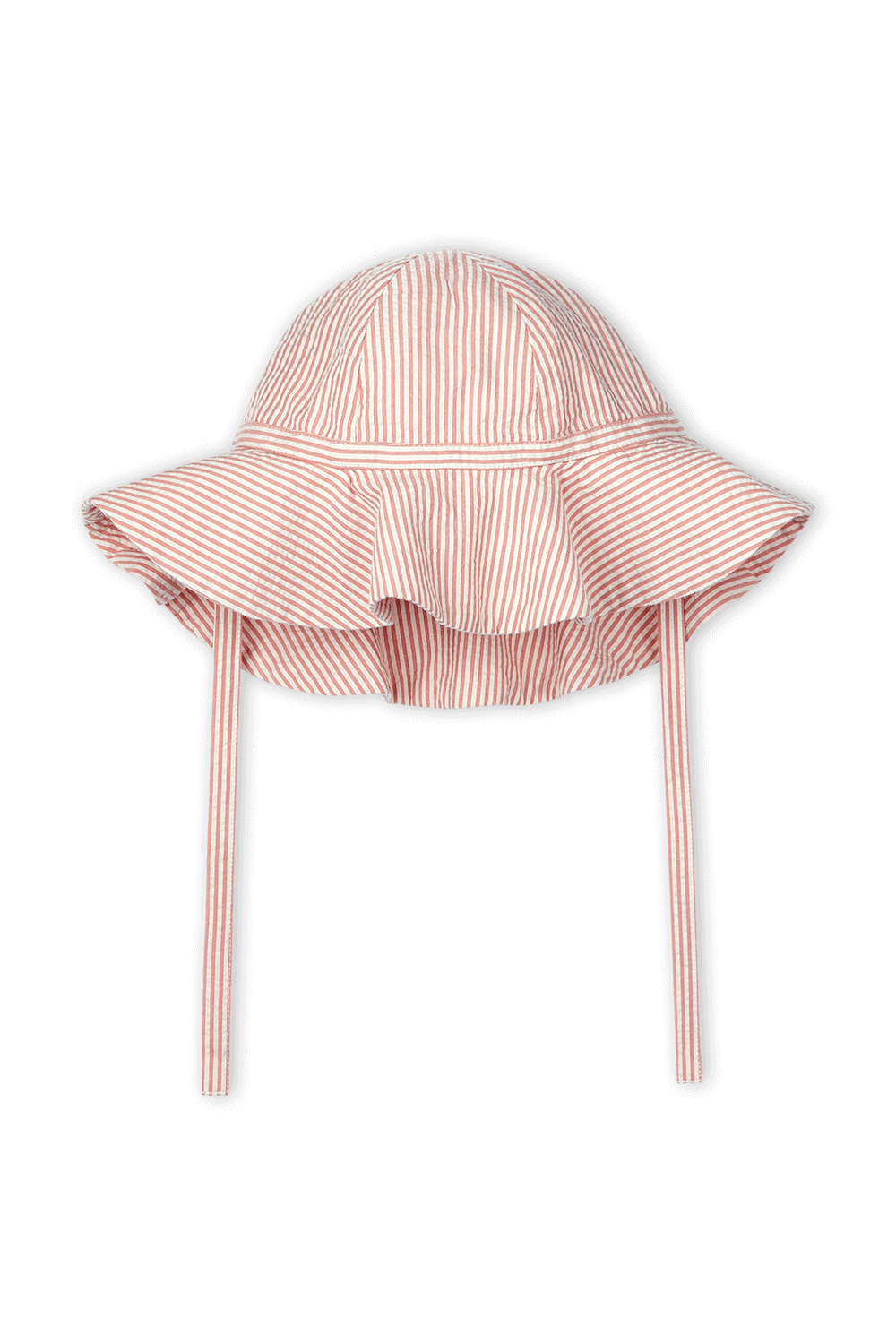 תמונה קידמית של גילאי 3-24 חודשים כובע באקט עם פסים בגווני אדום ולבן