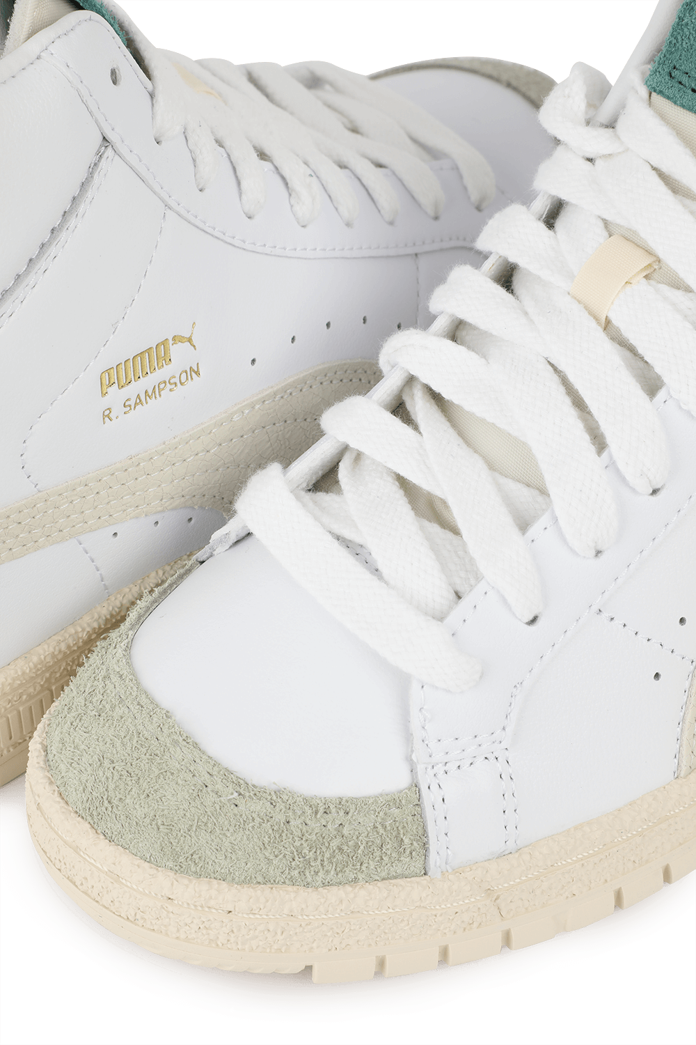 Ralph Sampson High Top in White and Green PUMA
