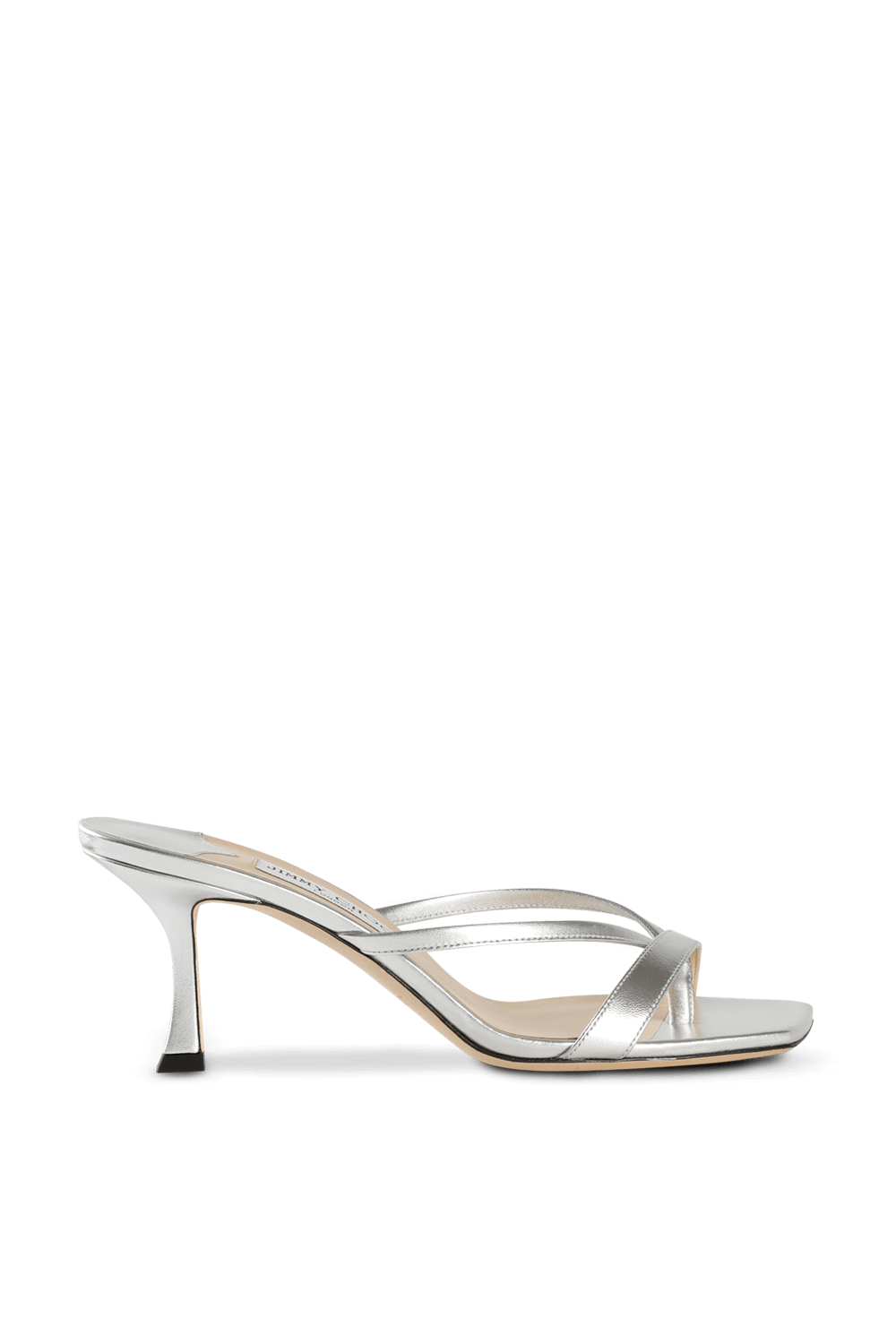 Maelie 75 Thong Mules in Silver Leather JIMMY CHOO