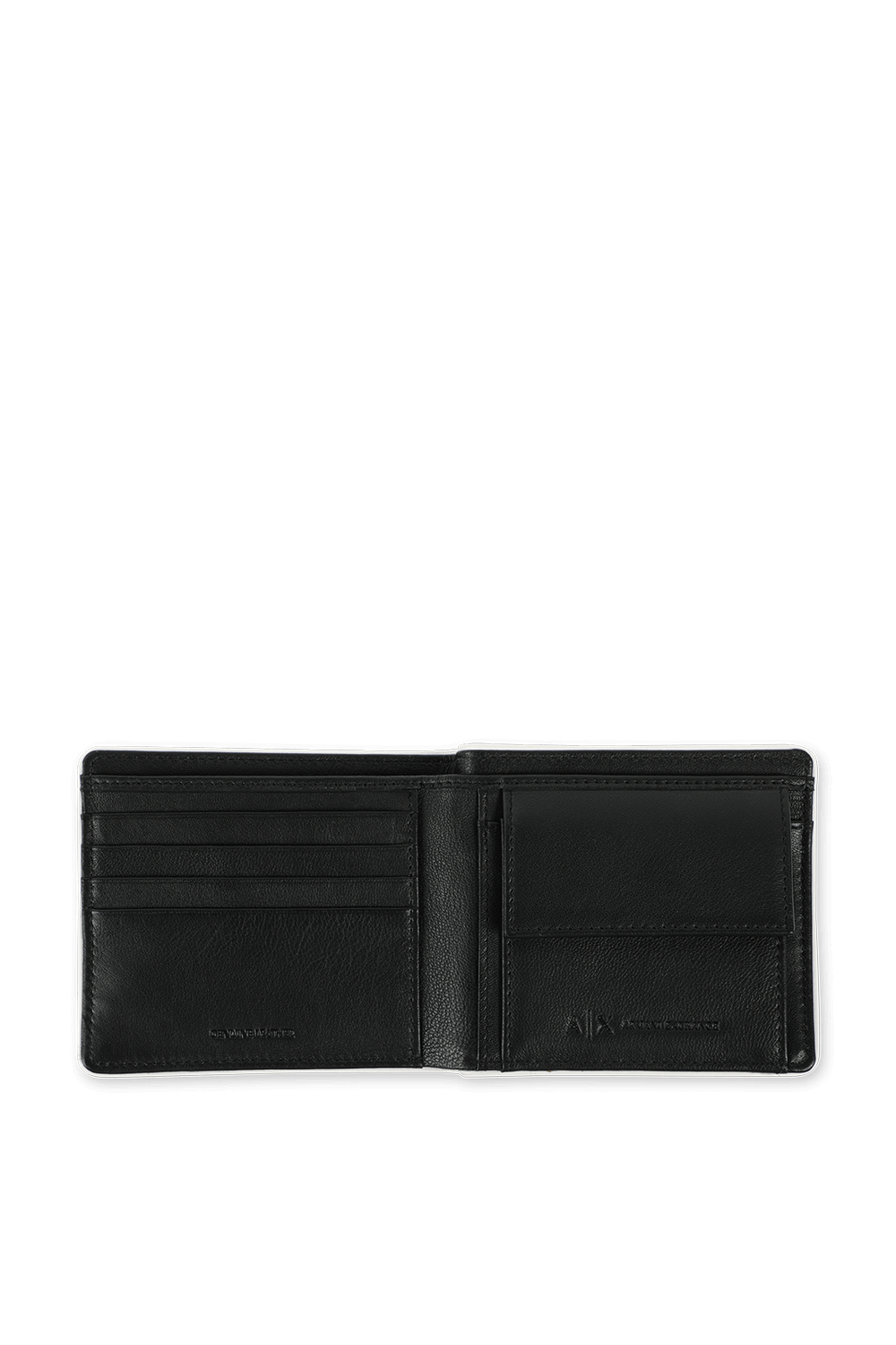 תמונת תקריב של Leather Wallet With Coin Pocket in Black