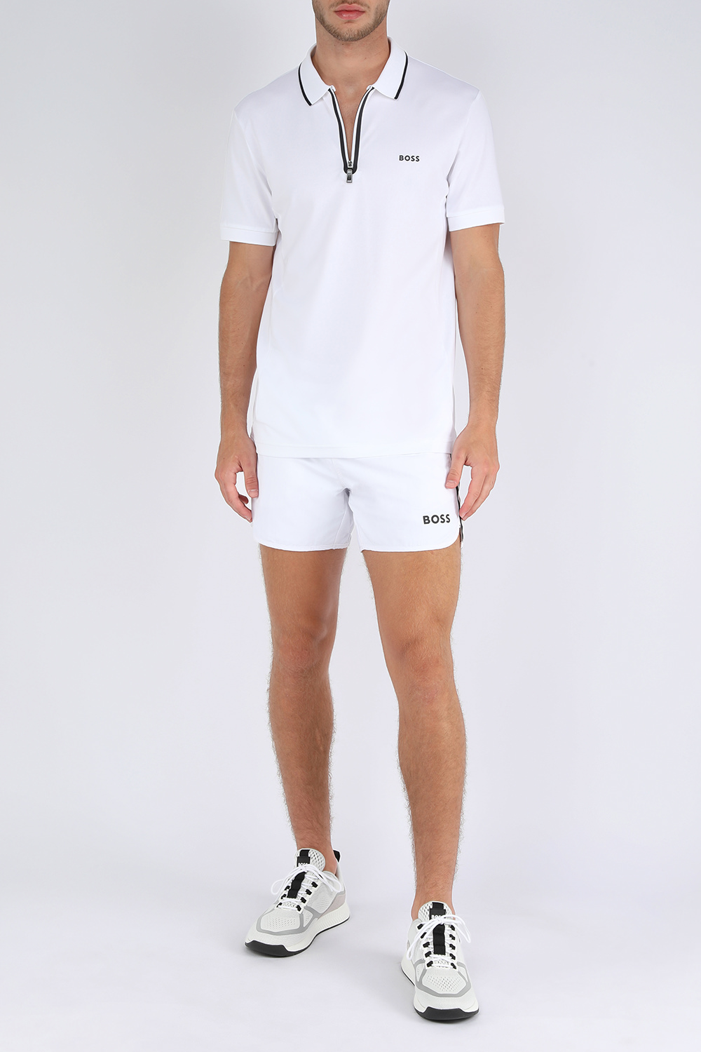 בגד ים לבן עם עיטורי פסים | Factory 54