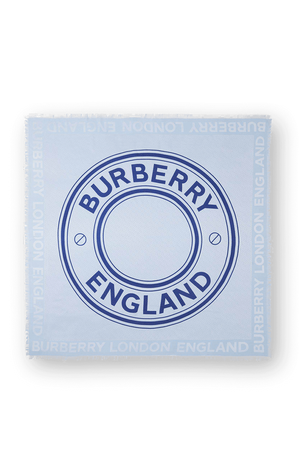 Print Silk and wool Square Scarf in Light Blue BURBERRY