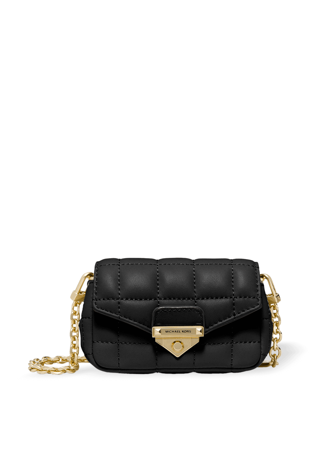 Soho Quilted Leather Bag Charm in Black MICHAEL KORS