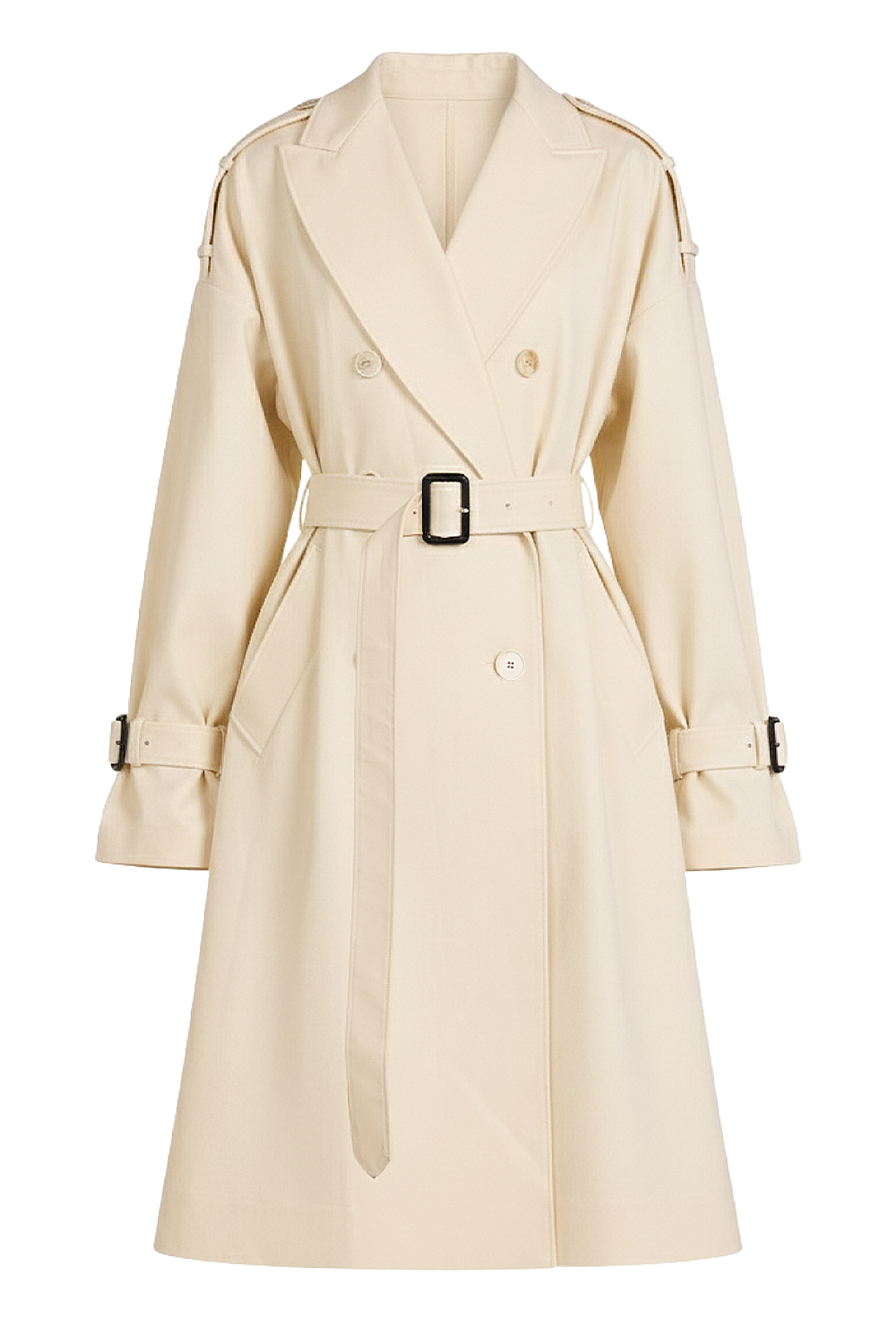 תמונה קידמית של מעיל טרנץ' ארוך