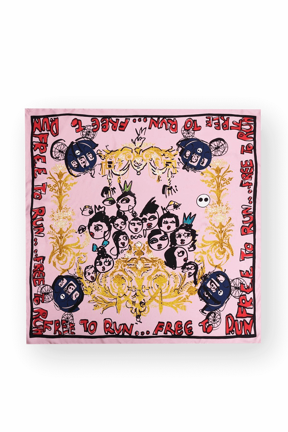 Free To Run Silk Scarf in Pink  image number null AZ FACTORY