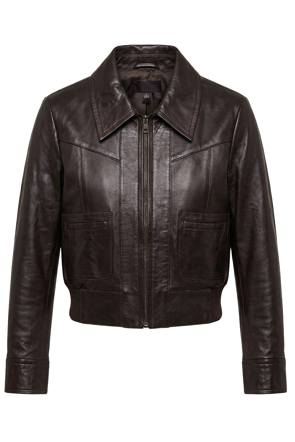 תמונה קידמית של ז'קט עור