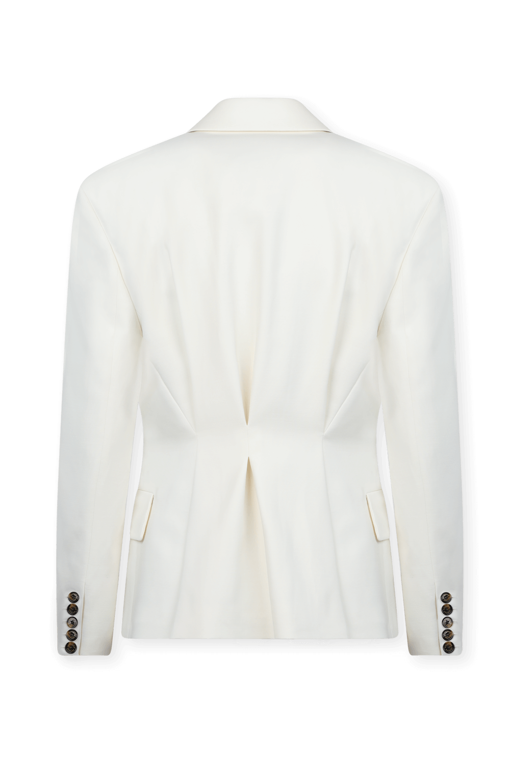 תמונה אחורית של בלייזר אוברסייז לבן