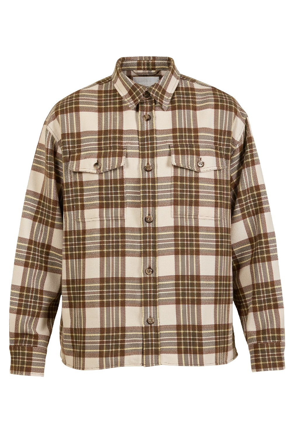 תמונה קידמית של חולצת ז'קט משובצת